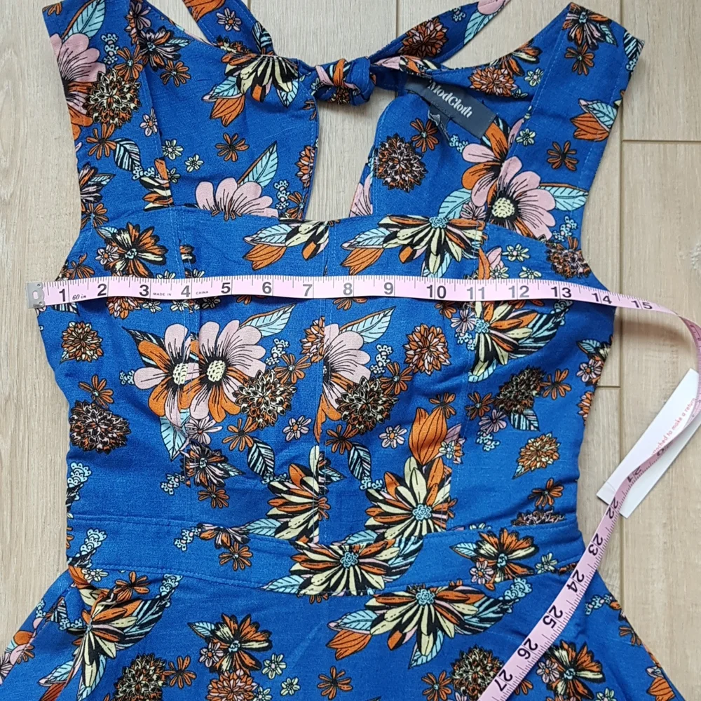 Bursting with Optimism Dark Blue Floral Fit & Flare Sundress by Modcloth Size 4 - Picture 8 of 10